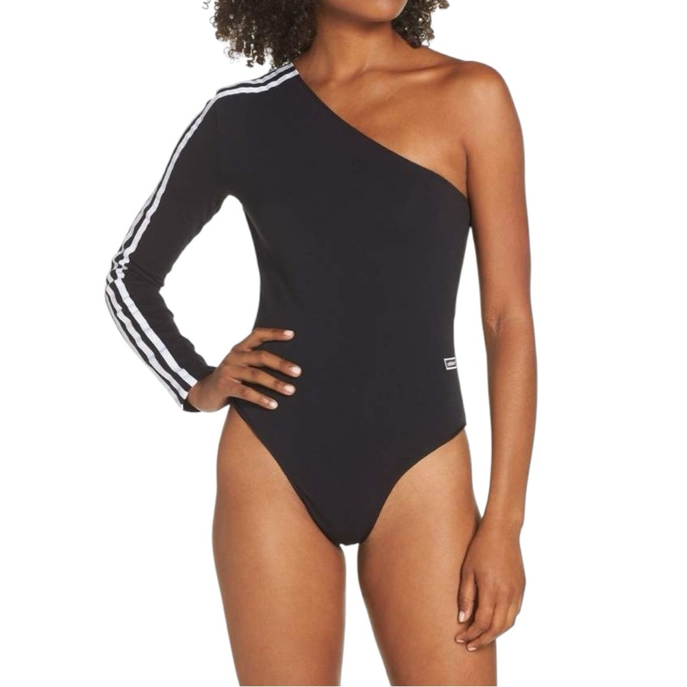 Adidas One-Sleeve Knit Bodysuit in Black - Picture 5 of 6